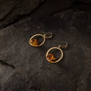 Amber Gold Earrings